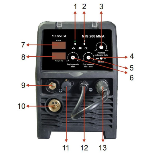 Spawarka Magnum MIG 208 MMA NV - zestaw - U MI 208MMA NV-G - Magnum - 8