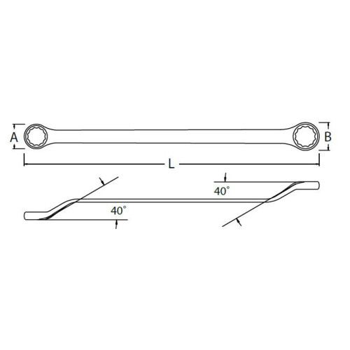 Klucz oczkowy gięty dwustronny 23 x 26 mm SATA 42210 - GL42210 - SATA - 1 2