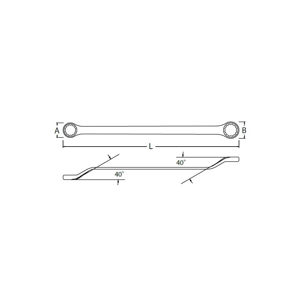 Klucz oczkowy gięty dwustronny 23 x 26 mm SATA 42210 - GL42210 - SATA - 2