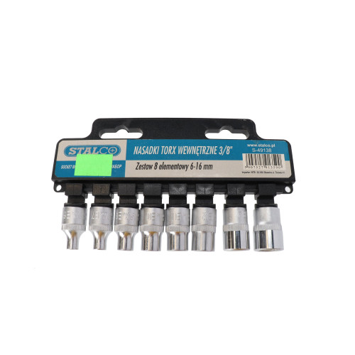 Nasadki Torx 3/8" wewnętrzne 8 el. CrV Stalco - S-49138 - Stalco - 1