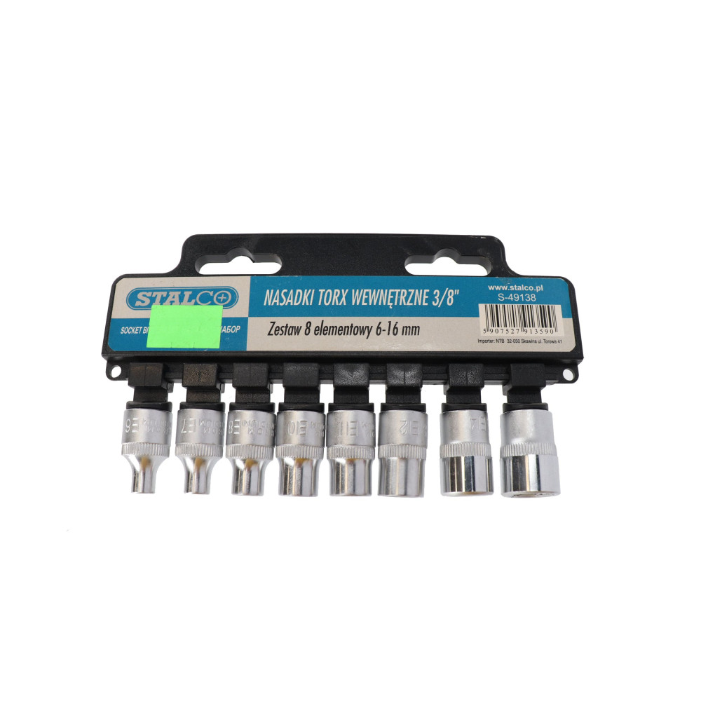 Nasadki Torx 3/8" wewnętrzne 8 el. CrV Stalco - S-49138 - Stalco - 1