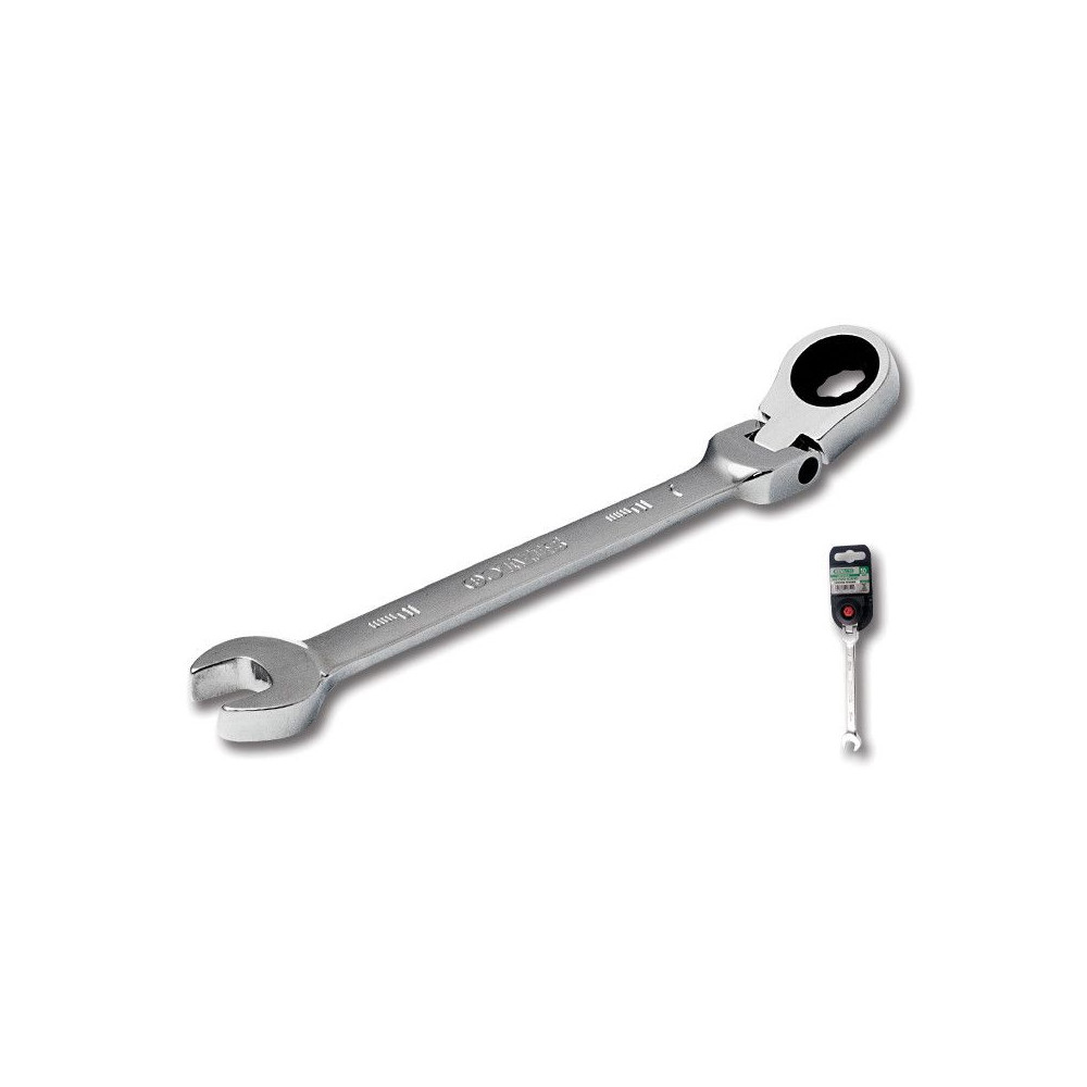 Klucz płasko-oczkowy z grzechotką i przegubem 15 mm Stalco - S-56215 - Stalco - 1