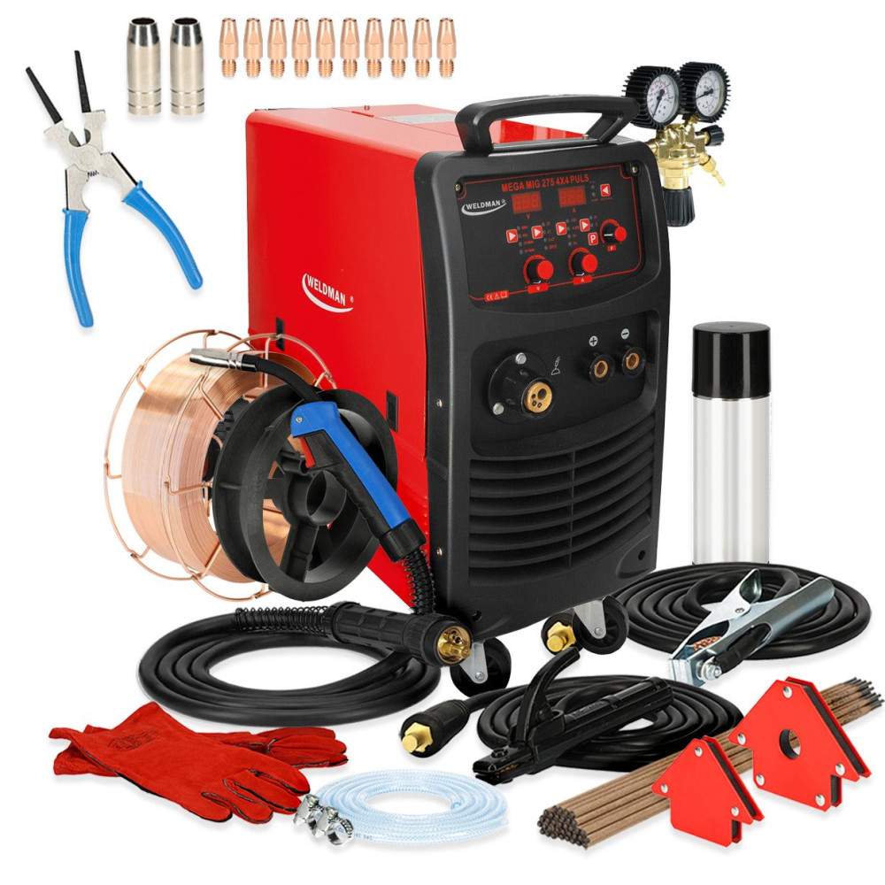 Spawarka Weldman Mega MIG 275 4x4 Puls Synergy - zestaw - 103 118-G - Weldman - 4
