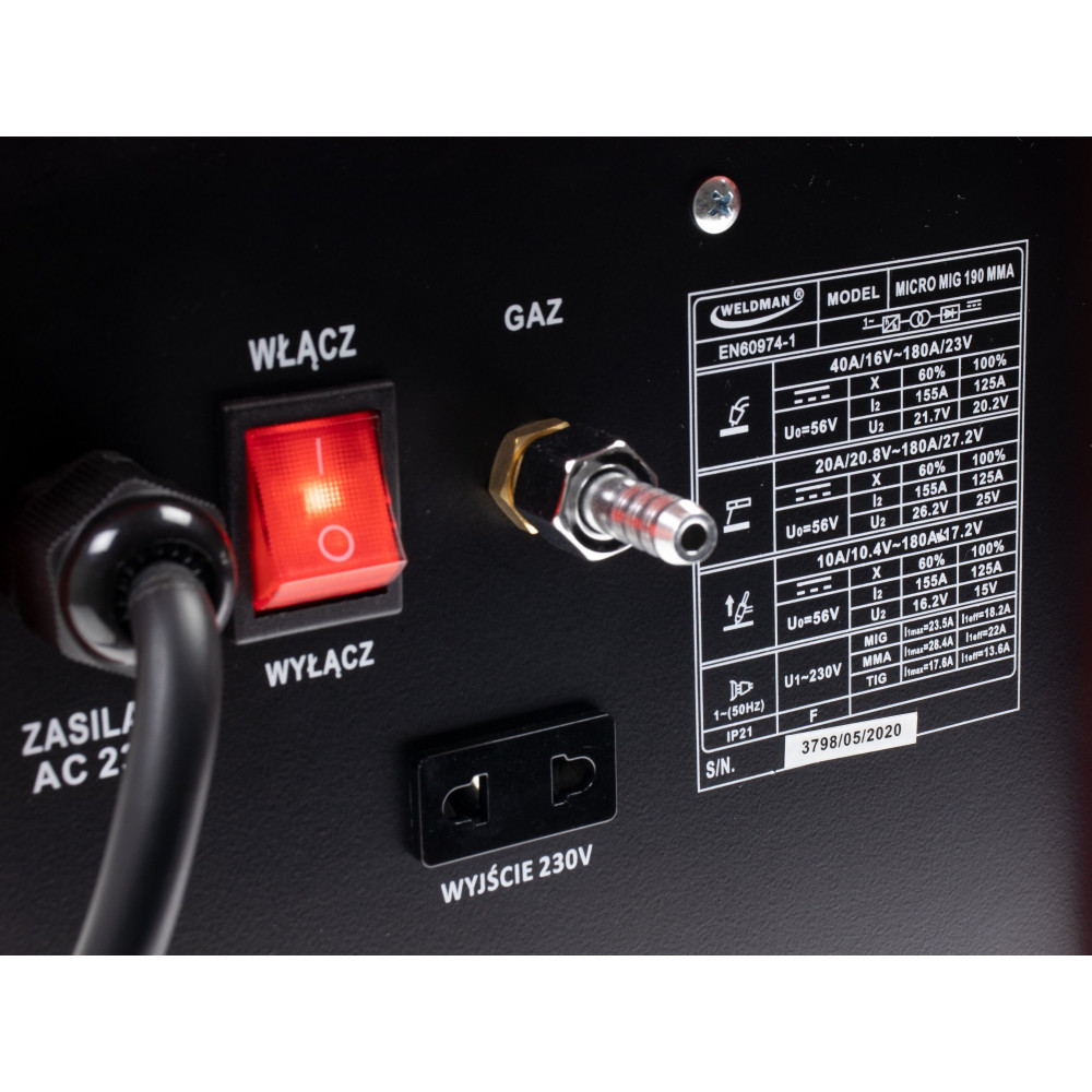 Spawarka Weldman Micro MIG 190 MMA - zestaw - 103 100-G - Weldman - 11