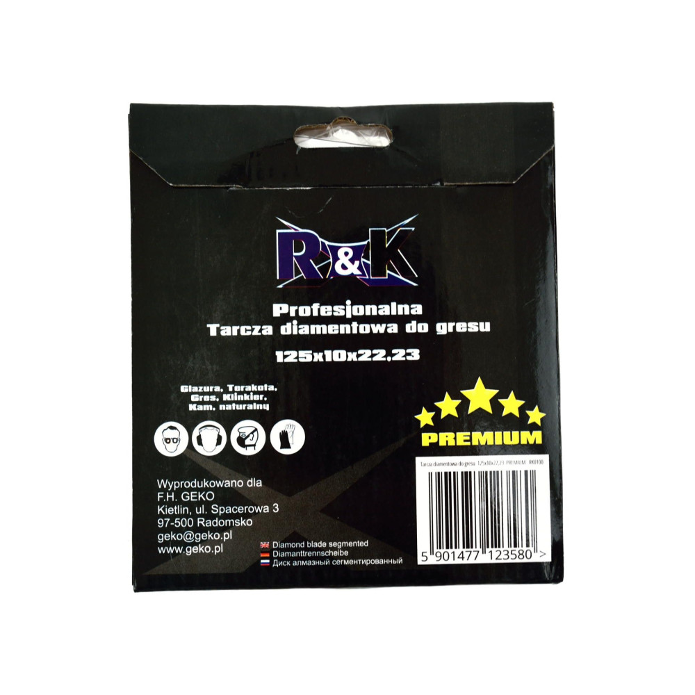 Tarcza diamentowa do cięcia gresu 125 x 10 x 22 R&K - RK0100 -  - 5