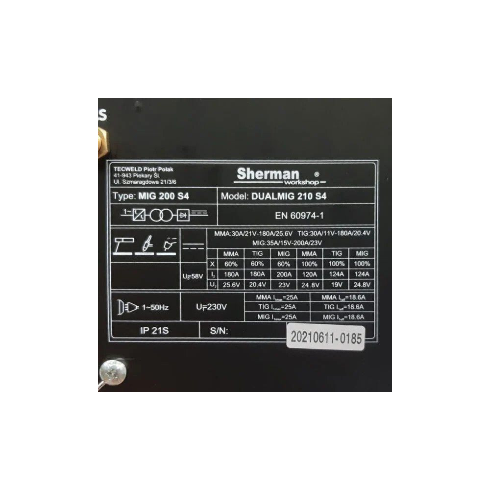Spawarka Sherman DUALMIG 210 S4 - zestaw - 7811699-G - Sherman - 26