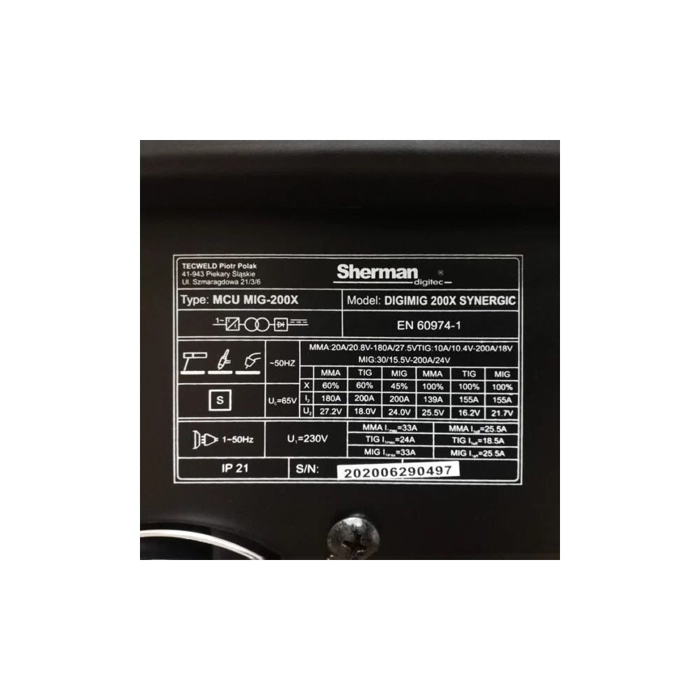 Spawarka Sherman DIGIMIG 200X Synergic - zestaw - 7812300-G - Sherman - 22