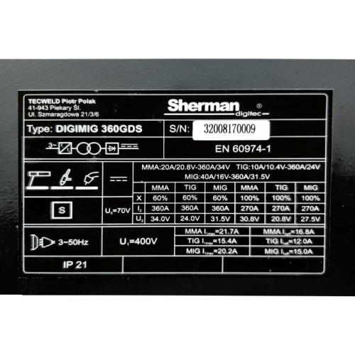 Spawarka Sherman DIGIMIG 360 GDS - zestaw - 7812431-G - Sherman - 10