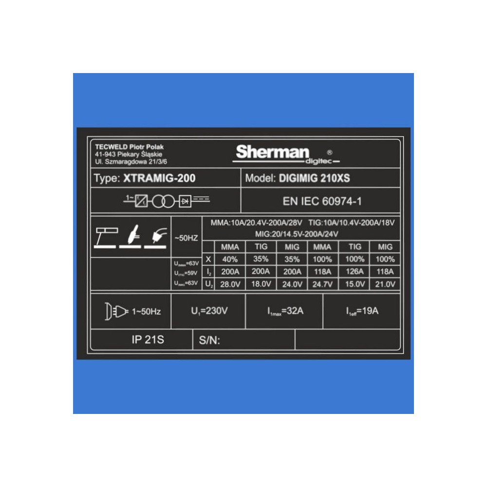 Spawarka Sherman DIGIMIG 210XS - zestaw - 7812583-G - Sherman - 17