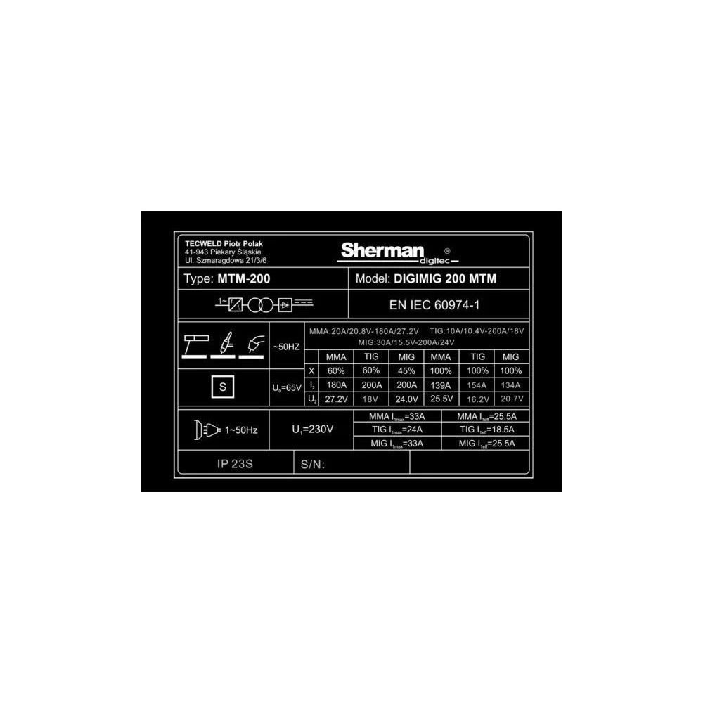 Spawarka Sherman DIGIMIG 200 MTM - zestaw - 7812680-G - Sherman - 20