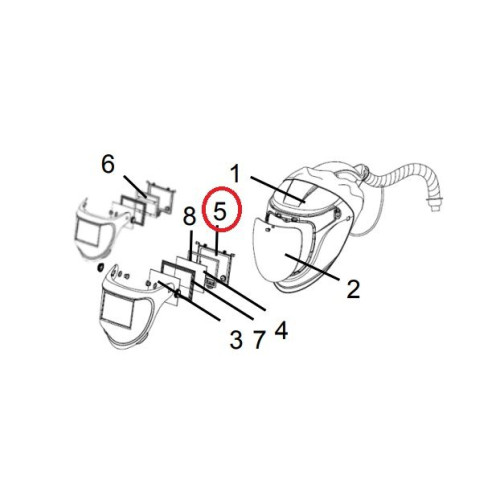 Mocowanie szybki ochronnej do przyłbicy ESAB G40/G50 - 1 szt. - 0700000518 - ESAB - 1