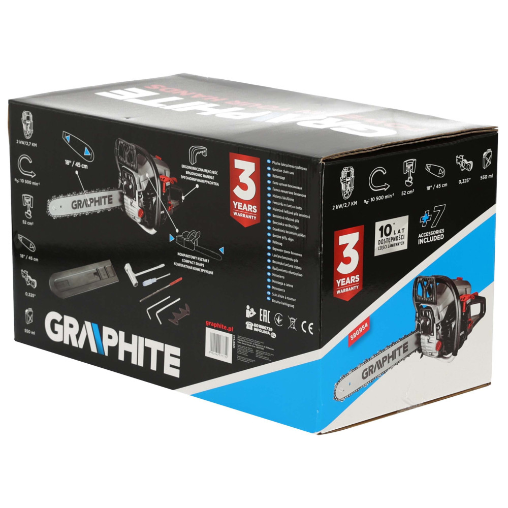 Pilarka łańcuchowa spalinowa Graphite 2 kW 2.7 KM 18" 450 mm - 58G954 - Graphite - 9