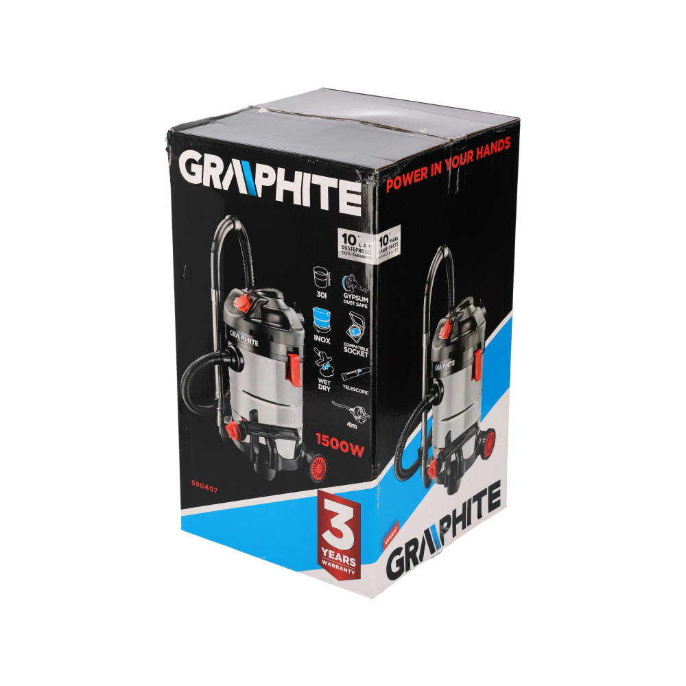 Odkurzacz warsztatowy Graphite 1500 W 30 l - 59G607 - Graphite - 14