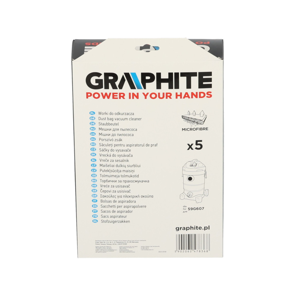 Worki do odkurzacza Graphite 59G607 5 szt. - 59G607-145 - Graphite - 4