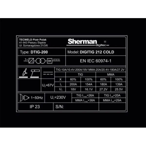 Spawarka Sherman DIGITIG 212 Cold - zestaw - 7812679-G - Sherman - 11
