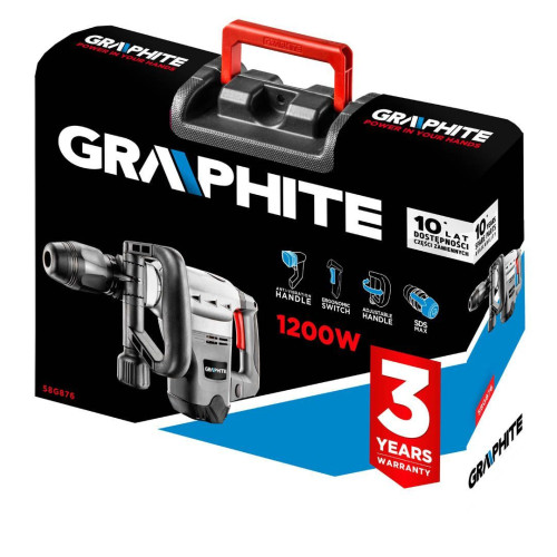 Młot wyburzeniowy Graphite SDS Max 1200 W w walizce - 58G876 - Graphite - 5