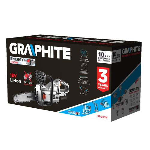 Pilarka łańcuchowa akumulatorowa Graphite 18 V 10" 250 mm - 58G034 - Graphite - 1 2