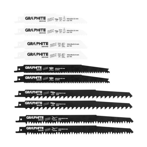 Brzeszczoty do piły szablastej HCS/BIM Graphite - zestaw - 56H049 - Graphite - 1