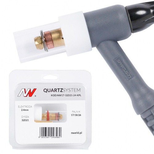 Zestaw części QUARTZSystem 17/18/26 mała soczewka (wymienne sitko) / 2,4 mm / dysza S / Spartus - NW17-32D21-24-KPL - Spartus - 