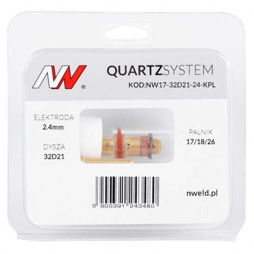 Zestaw części QUARTZSystem 17/18/26 mała soczewka (wymienne sitko) / 2,4 mm / dysza S / Spartus - NW17-32D21-24-KPL - Spartus - 