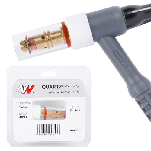 Zestaw części QUARTZSystem 17/18/26 mała soczewka (wymienne sitko) / 1,6 mm / dysza L / Spartus - NW17-47D21-16-KPL - Spartus - 