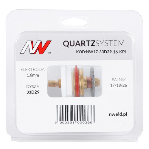 Zestaw części QUARTZSystem 17/18/26 duża soczewka (wymienne sitko) / 1,6 mm / dysza S / Spartus - NW17-33D29-16-KPL - Spartus - 