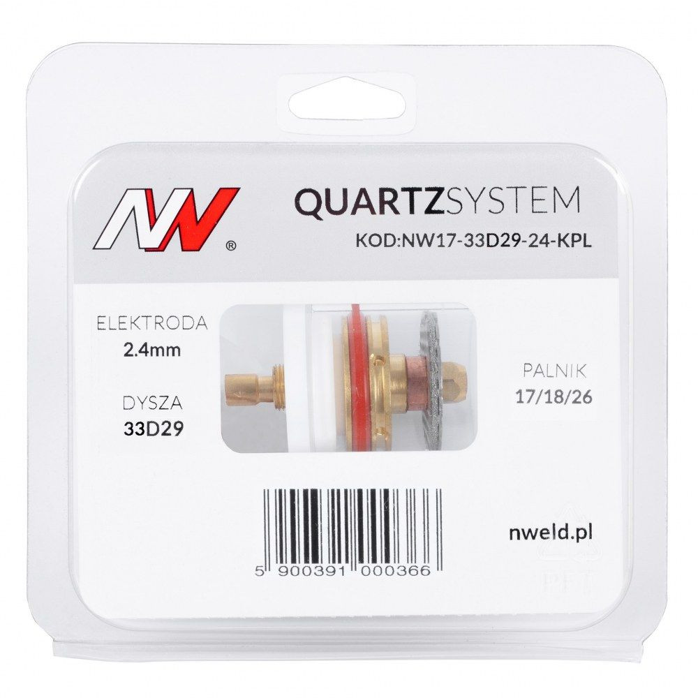 Zestaw części QUARTZSystem 17/18/26 duża soczewka (wymienne sitko) / 2,4 mm / dysza S / Spartus - NW17-33D29-24-KPL - Spartus - 