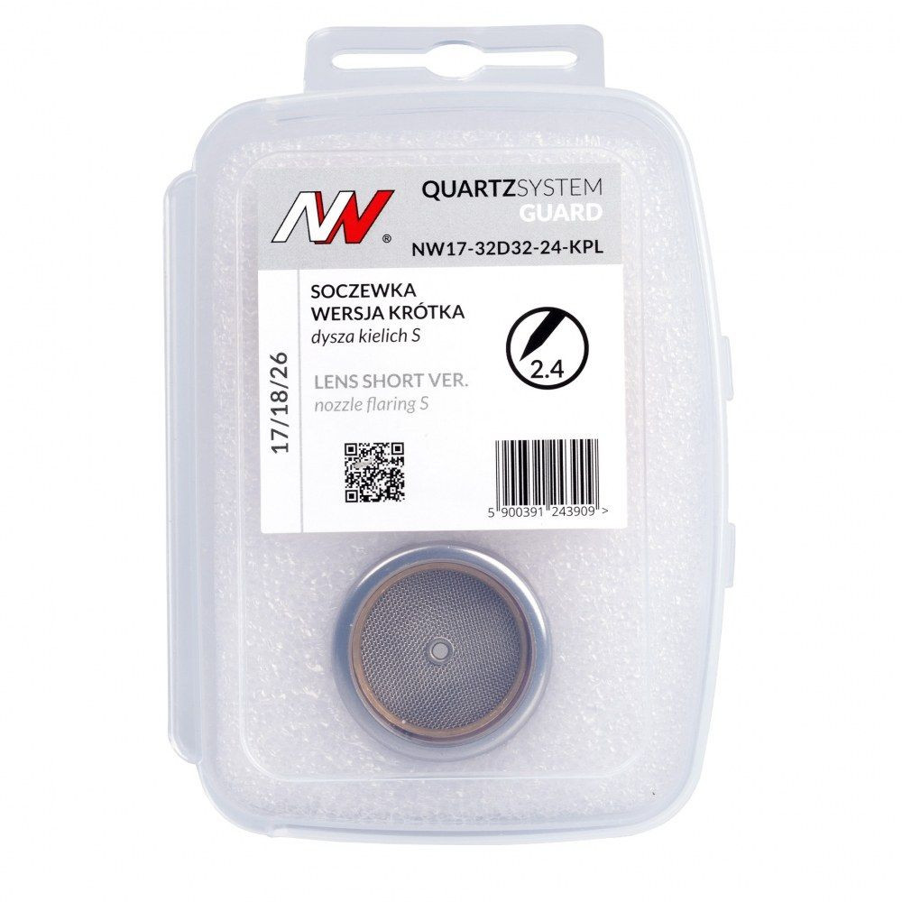 Zestaw części QUARTZSystem 17/18/26 soczewka wersja krótka Guard / 2,4 mm / dysza kielich S nr 16 / Spartus - NW17-32D32-24-KPL 