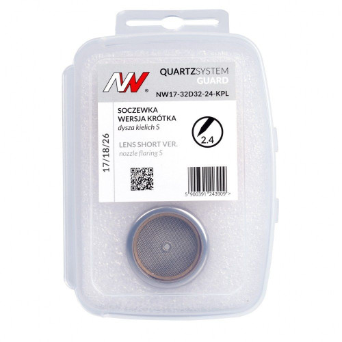 Zestaw części QUARTZSystem 17/18/26 soczewka wersja krótka Guard / 2,4 mm / dysza kielich S nr 16 / Spartus - NW17-32D32-24-KPL 