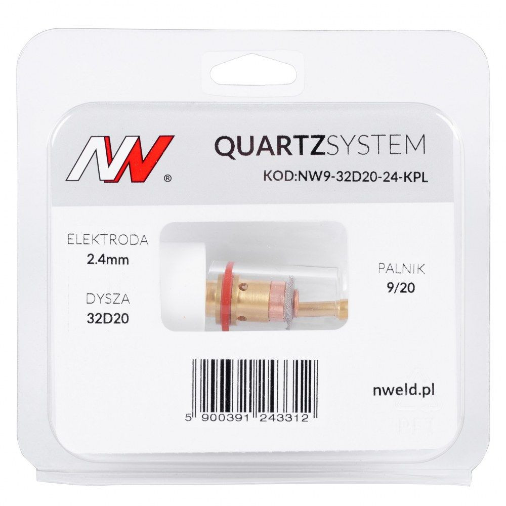 Zestaw części QUARTZSystem 9/20 mała soczewka / 2,4 mm / dysza L / Spartus - NW9-32D20-24-KPL - Spartus - 5