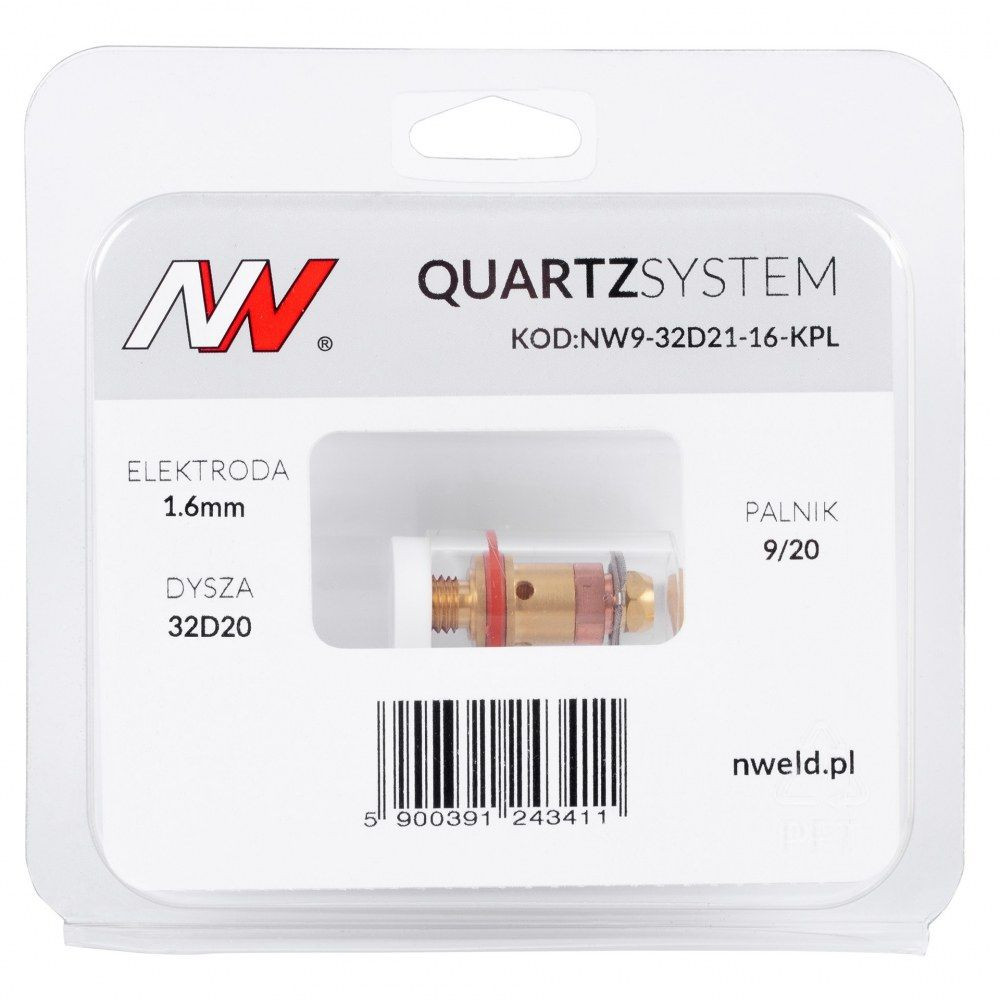 Zestaw części QUARTZSystem 9/20 mała soczewka (wymienne sitko) / 1,6 mm / dysza L / Spartus - NW9-32D21-16-KPL - Spartus - 5