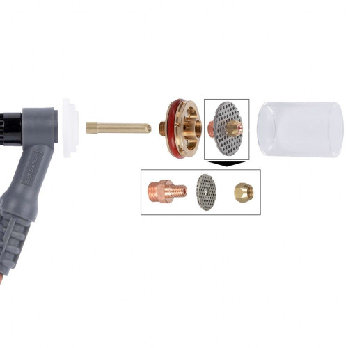 Zestaw części QUARTZSystem 9/20 duża soczewka (wymienne sitko) / 2,4 mm / dysza L / Spartus - NW9-47D29-24-KPL - Spartus - 1 2