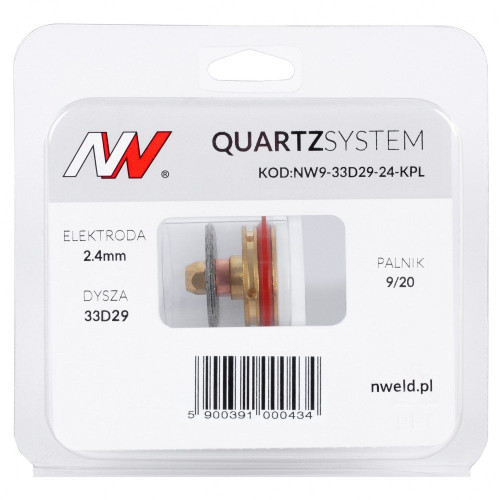 Zestaw części QUARTZSystem 9/20 duża soczewka (wymienne sitko) / 2,4 mm / dysza S / Spartus - NW9-33D29-24-KPL - Spartus - 5