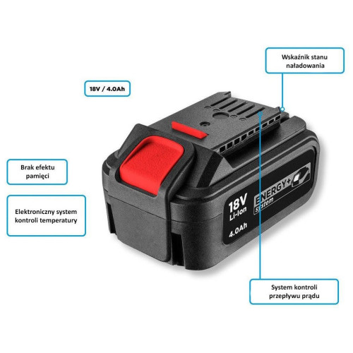 Akumulator Energy+ 4.0 Ah / 18 V Graphite - 58G004 - Graphite - 4