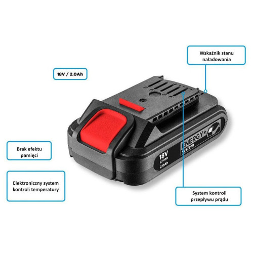 Akumulator Energy+ 2.0 Ah / 18 V Graphite - 58G001 - Graphite - 4