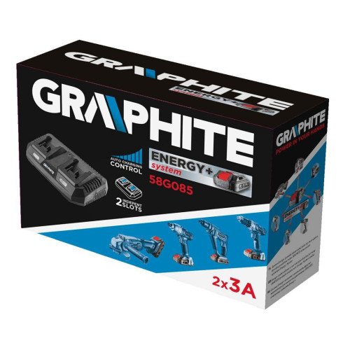 Ładowarka podwójna do akumulatorów Energy+ Graphite - 58G085 - Graphite - 1 2
