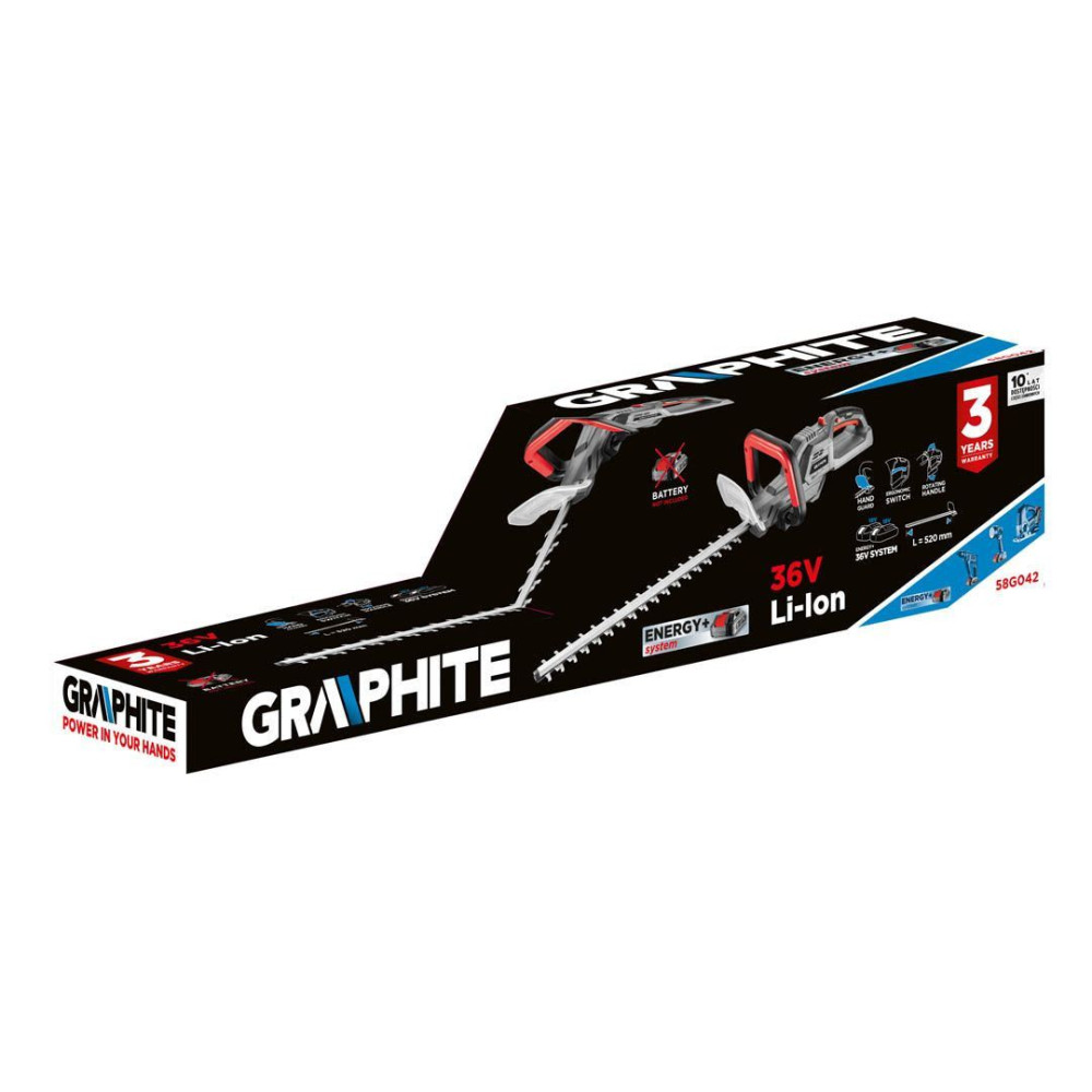 Nożyce do żywopłotu akumulatorowe Energy+ Graphite - 58G042 - Graphite - 5