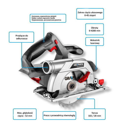 Pilarka tarczowa akumulatorowa Energy+ Graphite - 58G023 - Graphite - 7