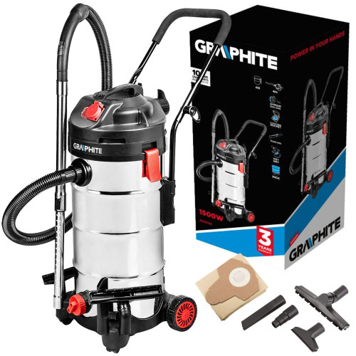 Odkurzacz warsztatowy Graphite 1500 W 40 l - 59G608 - Graphite - 1