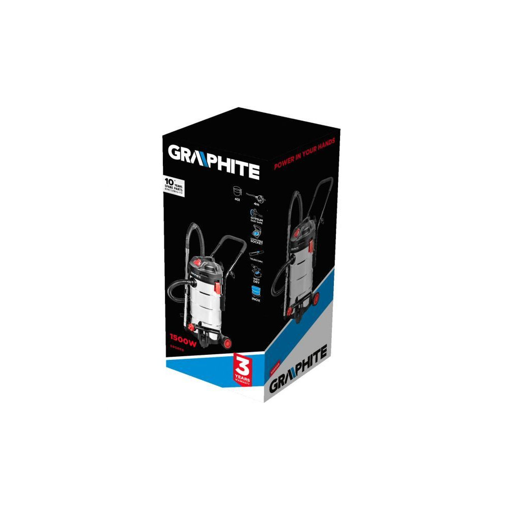 Odkurzacz warsztatowy Graphite 1500 W 40 l - 59G608 - Graphite - 3