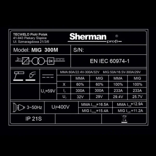 Spawarka Sherman MIG 300M/4R - zestaw - SINW-MIG300M-G - Sherman - 16