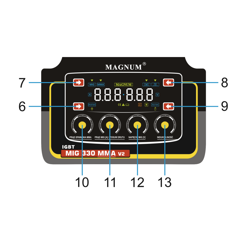 Spawarka Magnum MIG 330 MMA IGBT v2 - zestaw - U MI 330 MMAV2-G - Magnum - 7