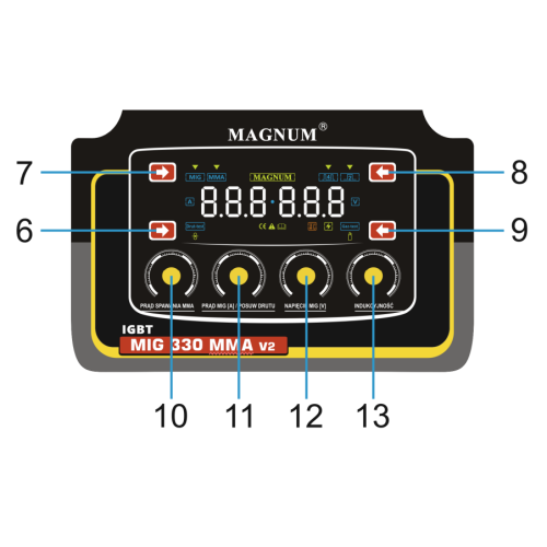 Spawarka Magnum MIG 330 MMA IGBT v2 - zestaw - U MI 330 MMAV2-G - Magnum - 7