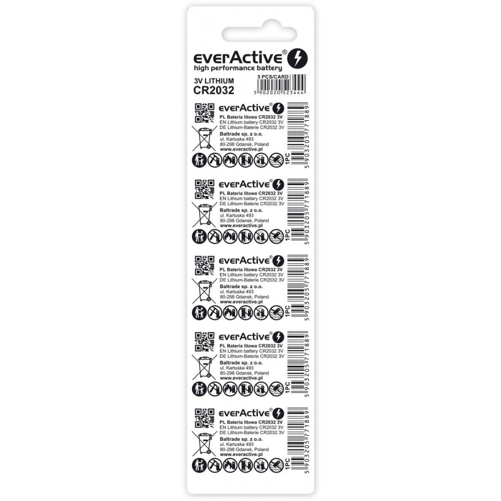 Bateria litowa CR2032 3V Lithium everActive / 1 szt. - CR20321BL - everActive - 4