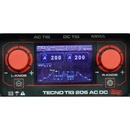 Spawarka Ideal Tecnotig 206 AC/DC Pulse LCD - zestaw - TTIG206ACLCD-G - Ideal - 7