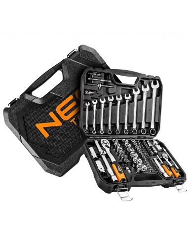 Zestaw kluczy nasadowych 1/2" 1/4" 82 el. Neo Tools - 08-672 - NEO Tools - 1