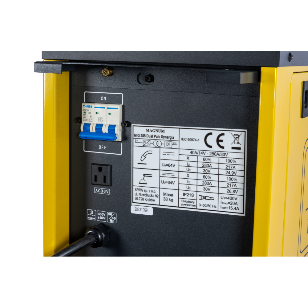 Spawarka Magnum MIG 285 Dual Puls Synergia LCD - zestaw - U MI 285 PULS LCD-G - Magnum - 11