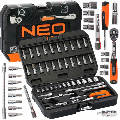 Zestaw kluczy nasadowych 1/4" CrV 46 el. Neo Tools - 08-660 - NEO Tools - 1