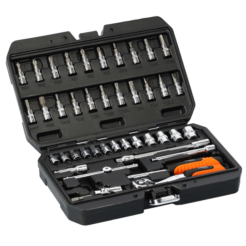 Zestaw kluczy nasadowych 1/4" CrV 46 el. Neo Tools - 08-660 - NEO Tools - 2