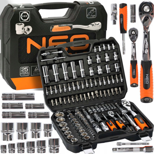 Zestaw kluczy nasadowych 1/2" 1/4" CrV 110 el. Neo Tools - 08-666 - NEO Tools - 1